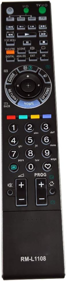 New RM-L1108 Remote Control for Sony BRAVIA W/XBR/Series LCD Television with Backlit KLV-52W300A KDL-40W3000 RM-GA017 RM-YD017