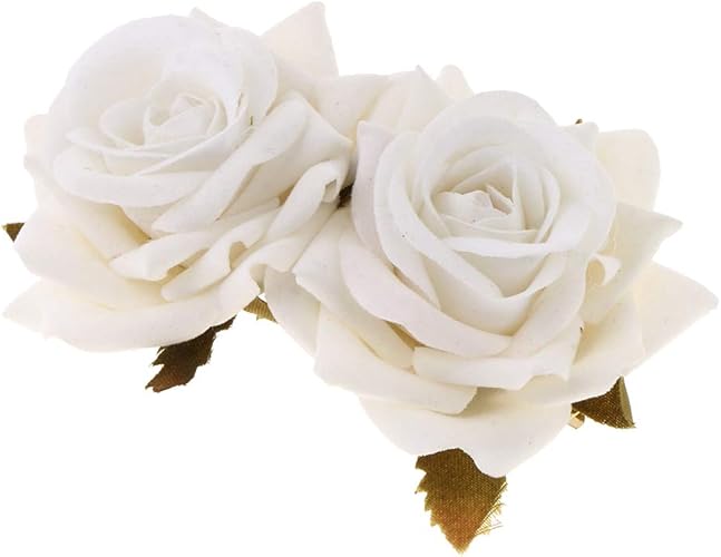 Amazon Perfeclan 花のヘアコーム バラの花 結婚式 花嫁 髪飾り サイドコーム ブライダル ヘアアクセサリー 全５色 ベージュ バレッタ クリップ 通販