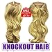 Knockout Hair 20-Inch Halo Hair Extensions, Fiber Wavy, 150 Grams, Medium Cool Blonde/Light Blonde Mix - #16/86