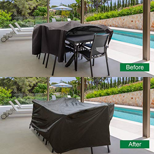 image for HIRALIY 90 Inch Outdoor Patio Furniture Covers Rectangular Waterproof 