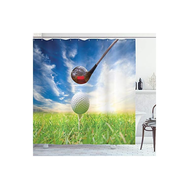 Golf Themed Shower Curtain WackyDecor