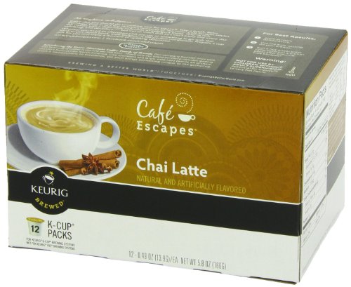 Cafe Escapes Chai Latte, K-Cup Portion Pack for Keurig Brewers, Jumbo Pack 12-Count (Pack of 6 (72 total))