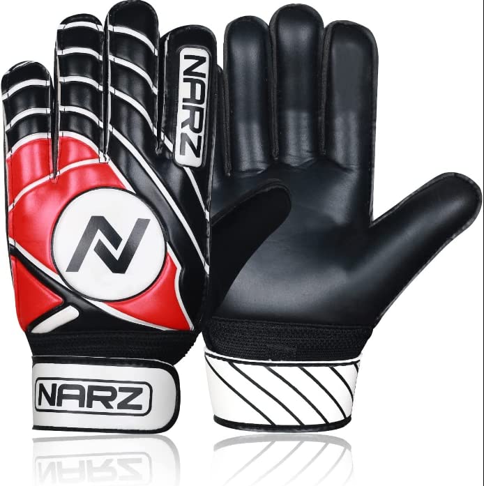 NARZ Goalkeeper Gloves for Kids with Super Grip Latex Having Shock Absorption Padding To Protect Palms and Fingers, Kids Goalie Gloves Available In Bright Eye-Catching Colors
