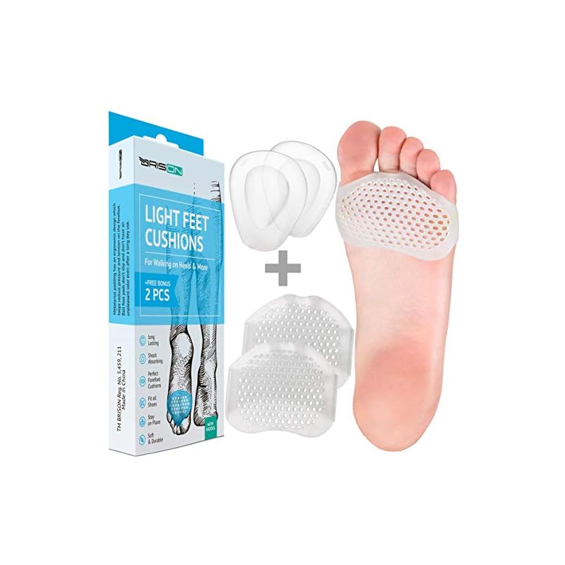 Brison Health Metatarsal Pads of Foot Cushions Soft Gel Ball of Foot