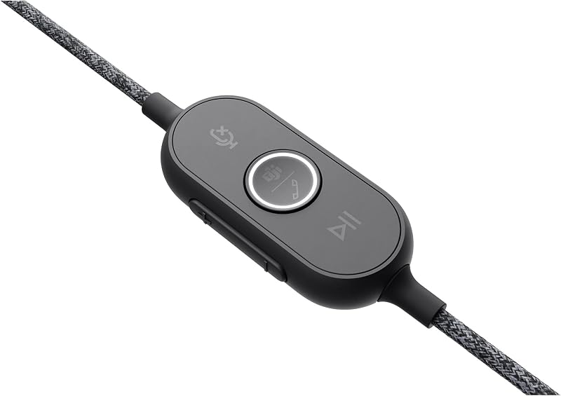 Auscultadores com fio Zone Heard profissionais com microfone de cancelamento de desempenho superior, ligação por fios com conectores USB-A e USB-C, áudio de alta fidelidade, certificado UC-Graphite