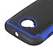 Moto E (2nd Gen) Case, LK [Shock Absorption] Hybrid Dual Layer Armor Defender Protective Case Cover for Motorola Moto E (2nd Generation) (Blue)