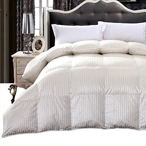 Royal Hotel Collection, Full/Queen, Silk 900-Thread Count White Goose Down Comforter 50oz, 750 fill power