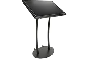 Displays2go Magnetic Menu Display Stand, Includes Magnets, Wheels, Outdoor, Black (ODMAG839BK)