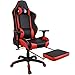 Kinsal Gaming Chair High-Back Computer Chair, Ergonomic Racing Chair, Leather Premium Lumbar Support Swivel Executive Office Chair Including Headrest and Massage Lumbar Pillow (red)