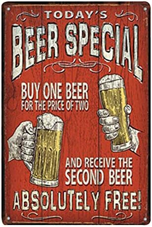 Shuda Vintage Metal Tin Sign Poster Plaque Retro Iron Painting Wall Art Decoration for Cafe Bar Pub Club 20 * 30 CM (BEER SPECIAL)