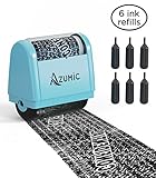 Azumic Confidential Address Blocker Anti Prevention Identity Theft Protection Roller Stamp 6 Pack Refills, Light Blue