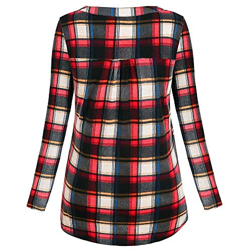 Rambling New Women's Long Sleeve Nursing Tops Notch Neck Plaid Breastfeeding Clothes - Thumbnail 3
