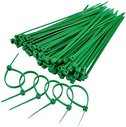 Pparty 100pcs Outdoor UV Green Nylon Zip Tie Fasteners