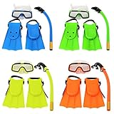 Bazaar Junior Children Snorkeling Set Snorkel Mask Goggles Flippers Scuba Swimming Diving Kids Set