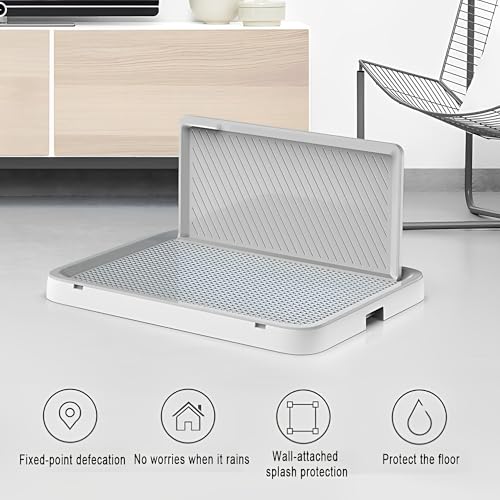 Beauenty Pee Pad Holder for Dogs, 19.69"X15.35" Dog Potty Tray with Raised Edge, Indoor Dog Litter Box for Small to Large Pets, Eco-Friendly & Easy to Clean