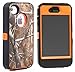 Huaxia Datacom Heavy Duty Defender Hybrid Hard Case with Holster and Belt Clip for iPhone 4/4S - Camouflage on Orange