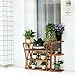 Multipurpose Wooden Plant Flower Stand Rack with Palings Cross Constructure 7 Tiers Garden Planter Shelf Holder Indoorthumb 2