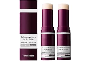calcium multi balm, Calcium Volume Multi Balm, Wrinkle Core Stick, Collagen Moisturing Stick, Hydrating, Almond & Vitamin E for Lip Balm Eye Cream Neck. 2pcs