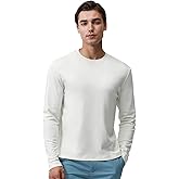 Hudson Wellesley Pure Cotton T Shirts for Men Comfort Long Sleeve Tee Crewneck Jersey Moisture Wicking