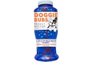 Bubbletastic Peanut Butter Scented Dog Bubbles 8 Ounce Bottle, Non Toxic, Tear Free