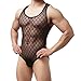 YUFEIDA Sexy Men's Jumpsuit Black Bodysuit Transparent Briefs Underwear (XL)