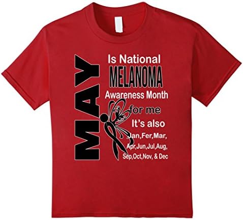 Kids May is national melanoma awareness month t shirt 4 Cranberry
