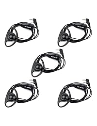 Retevis k-316 D Forma 2 Pin Walkie Talkies Auricular con micrófono para Retevis h-777/rt-5r Baofeng 888S/UV5R Kenwood 2 Way Radio (5 Pack)