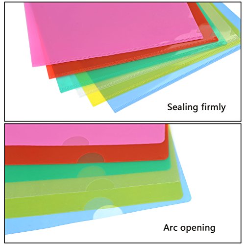 image for YOTINO 24 Pack File Folder Project Pockets/20 x A4 Gloss Colored Plast
