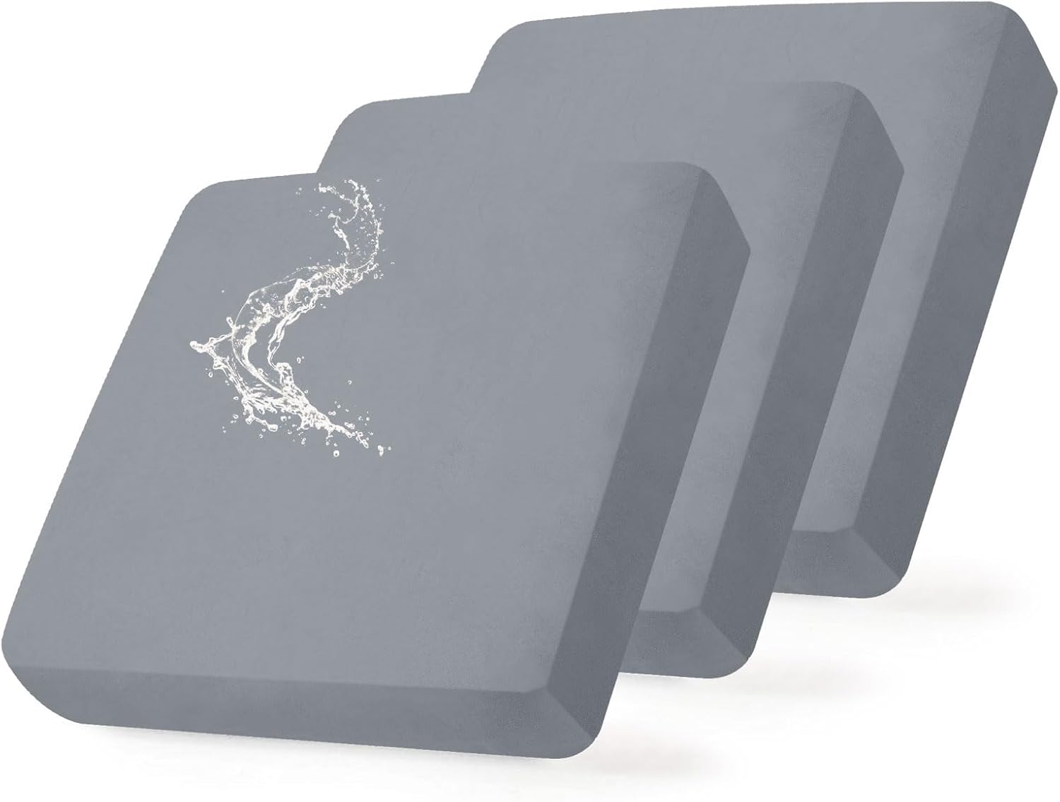 Slipcovers - hyha Waterproof Couch Cushion Covers, Replacement Chair/Sofa Cushion Covers, Stretch Sofa Seat Cushion Slipcovers, Soft Flexibility Couch Covers for Pets with Elastic Bottom (3 Packs, Grey)