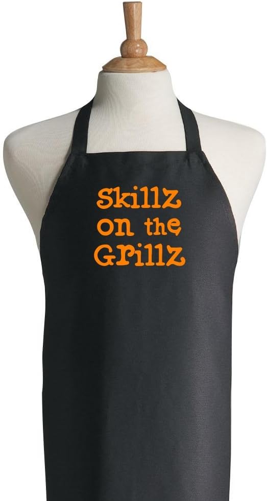 Skillz On The Grillz Black Barbecue Aprons