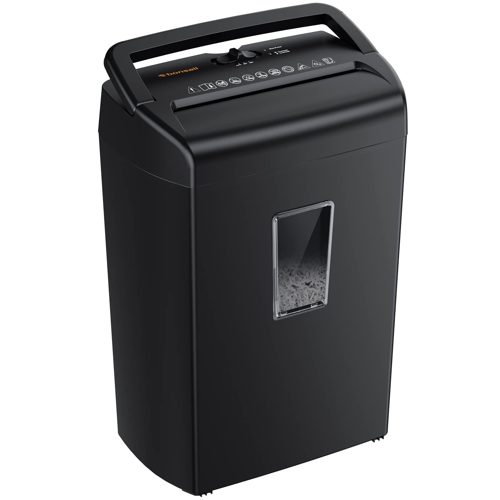 Photo 1 of Bonsaii 10-Sheet Cross Cut Paper Shredder, 5.5 Gal Home Office Heavy Duty Shredder for Credit Card, Staple, Clip with Transparent Window(C209-D)