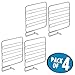 mDesign Versatile Metal Wire Closet Shelf Divider and Separator for Storage and Organization in Bedroom, Bathroom, Kitchen and Office Shelves - Easy Install - 4 Pack - Chrome