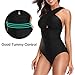 W YOU DI AN One Piece Swimsuit Bathing Suit for Women Sexy Tummy Control Front Cross Backless Monokini Swimwear Beachwear (Black, S)