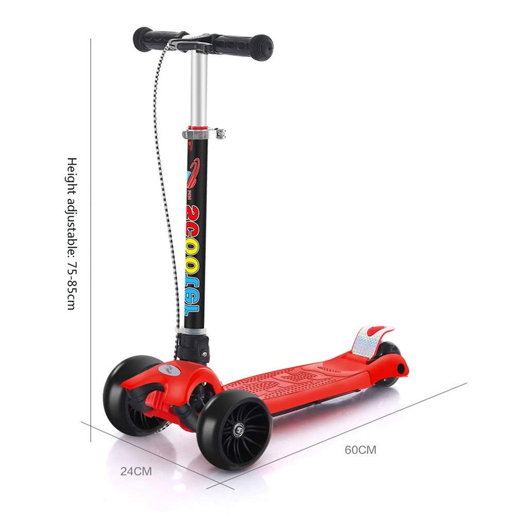 男の子用女の子向けギフト フラッシュホイール セーフティブレーキ B07qrv1pjv 色 キッズ3輪スクーター 折りたたみ式キックスクーター 音楽機能付きプッシュトライスクーター 調節可能なtバー 緑 緑 子ども用自転車 お気にいる Swedags Se