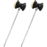 Waziaqoc 2Pcs Dual Sided Bass Drum Pedal Beater | Kick Drum Foot Pedal Beater, Percussion Instrument Accessory, Stainless Steel Shaft