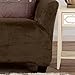 Great Bay Home Velvet Plush Stretch Loveseat Slipcover. Velvet Loveseat Furniture Protector, Soft Anti-Slip, High Stretch (Loveseat- 2 Seater, Walnut Brown)