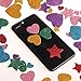 255 pcs Glitter Foam Stickers, Self-Adhesive Stars & Heart Shapes Glitter Sticker Children Kid's Arts Craft Supplies Greeting Cards Home Decoration