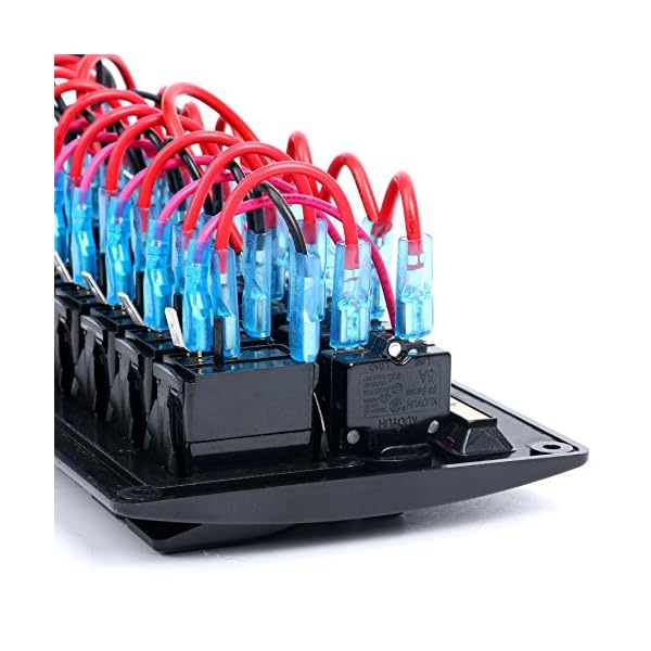 Amarine-made-8-Gang-Red-LED-Indicators-Rocker-Circuit-Breaker-Waterproof-Marine-Boat-Rv-Switch-Panel-Combined-with-Dual-USB-12v-Power-Adapter-Panel-PN-CB8-R-CB1S1S2