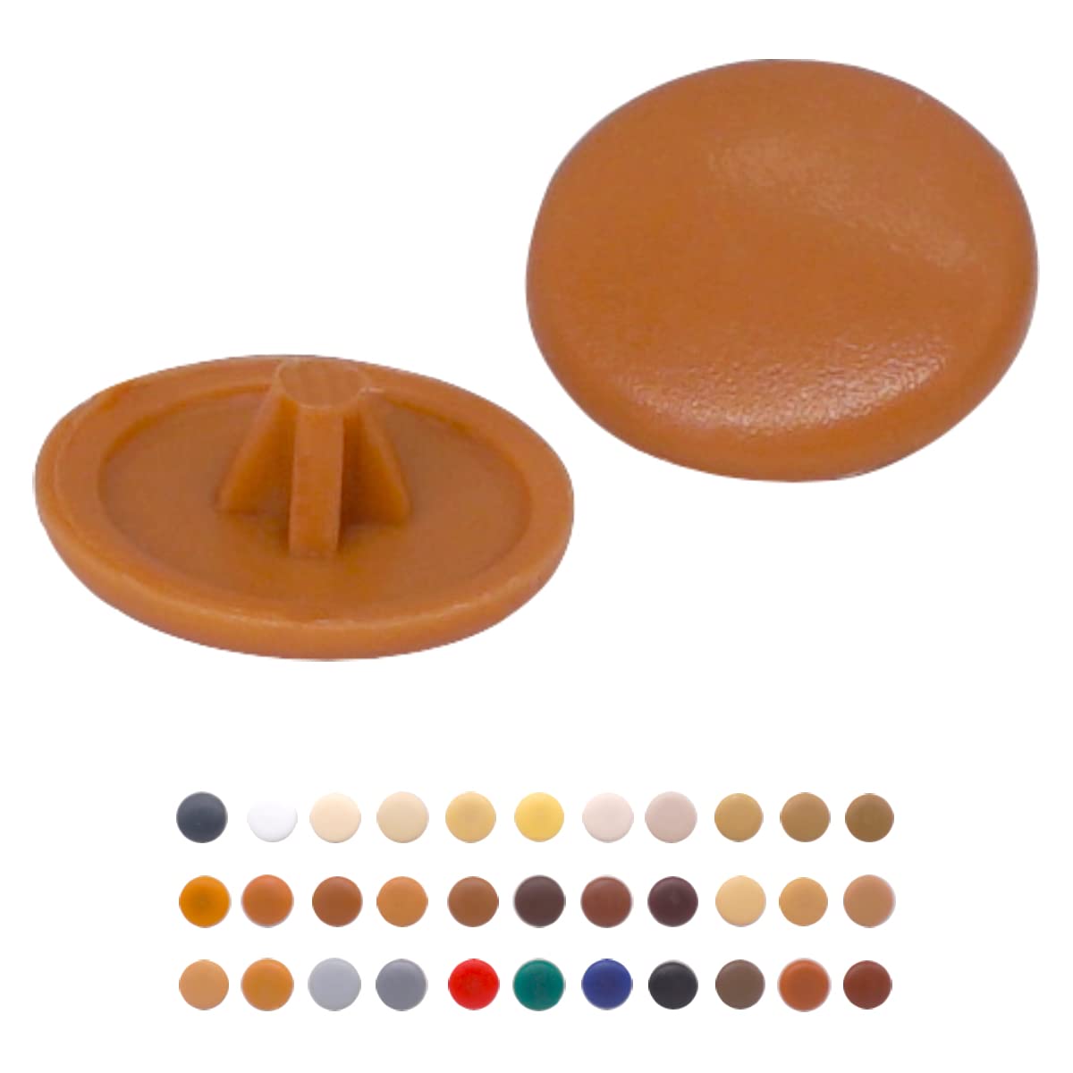 (Pack of 50 pcs) Pozi Screw Cover Caps 12 mm Diameter, Pozidriv Head Clip On Plastic Covers, Furniture Decorative Cap (50, Brown S14)