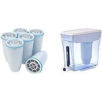 ZeroWater Starter Pack Bundle, 20 Cup Ready-Pour Dispenser and 6-Pack Replacment Filters