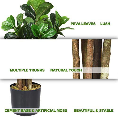 Goplus Fake Fiddle Leaf Fig Tree, 6FT Tall Artificial Tree Greenery