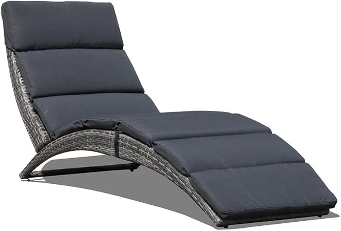 foldable rattan sun lounger