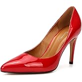 fereshte Women's Men's Pointed Toe High Heel Pumps, Slip On, 3.94 Inch Stiletto Heel