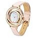 Dictac Alloy Case Leather Strap Waterproof Japanese Movement Watch (pink)
