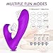 Clitoral Sucking Vibrator，G Spot Vibrating Realistic Dildo 2 in 1 Vibrators Clitoris & G-Spot Stimulator with 9 Suction & Vibration Modes Waterproof, Rechargeable (Purple)
