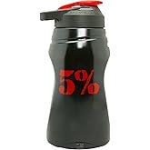 5% Nutrition Half Gallon 64 Ounce Water Bottle (Black/Red) | Big Water Jug for Sports | 64 oz Gym Water Bottle | Large Reusable Drinking Water Bottles