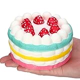callm Jumbo Slow Rising Squishies Strawberry Cake Charms Kawaii Squishies Cream Scented Stress Reliever Toys for Kids and Adults (Cake)