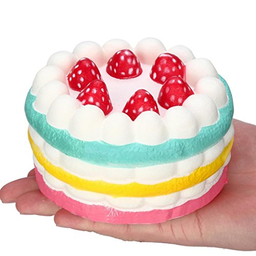 callm Jumbo Slow Rising Squishies Strawberry Cake Charms Kawaii Squishies Cream Scented Stress Reliever Toys for Kids and Adults (Cake)