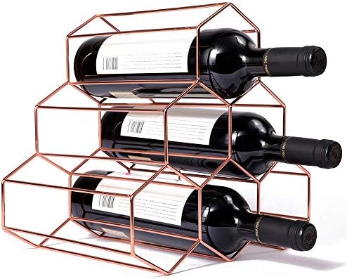 6 Bottles Metal Wine Rack Countertop Free Stand Wine Storage Holder Space Saver Protector For Red White Wines Rose Gold Buy Online At Best Price In Uae Amazon Ae
