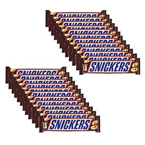 Snickers Chocolate Pack | Peanut Filled Chocolate Bars | Soft Nougat and Caramel | Chocolate Bar Pack | 45g (Pack of 24)